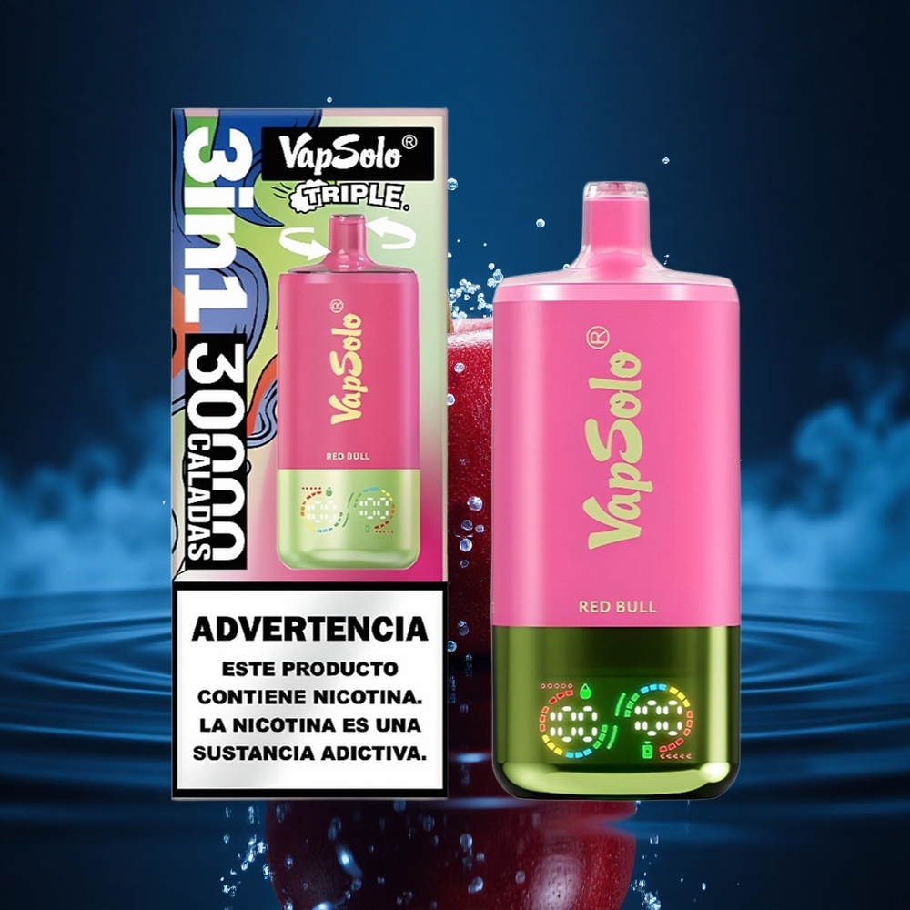 Vapsolo Triple 30000 Puffs Toro Rojo Triple 40ml Tipo-C