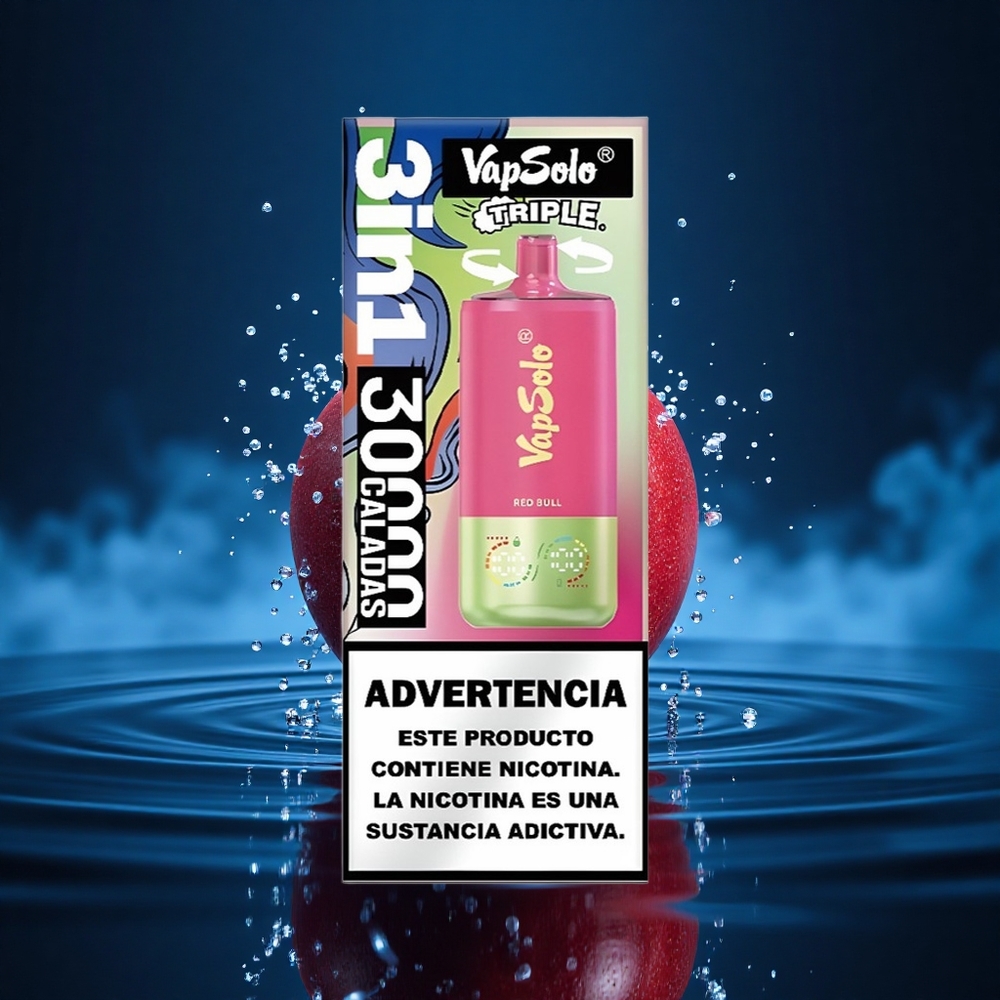 Vapsolo Triple 30000 Puffs Toro Rojo Triple 40ml Tipo-C