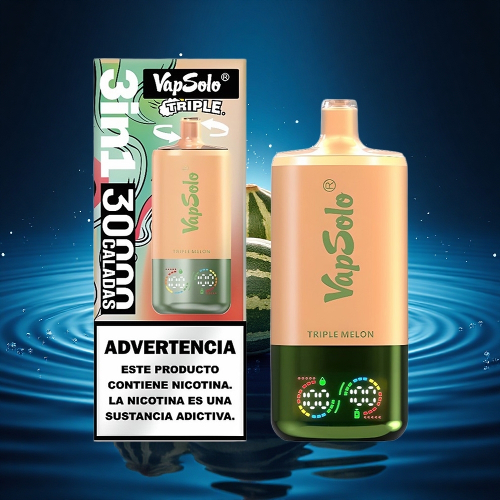 Vapsolo Triple 30000 Puffs Triple Melón 40ml Tipo-C