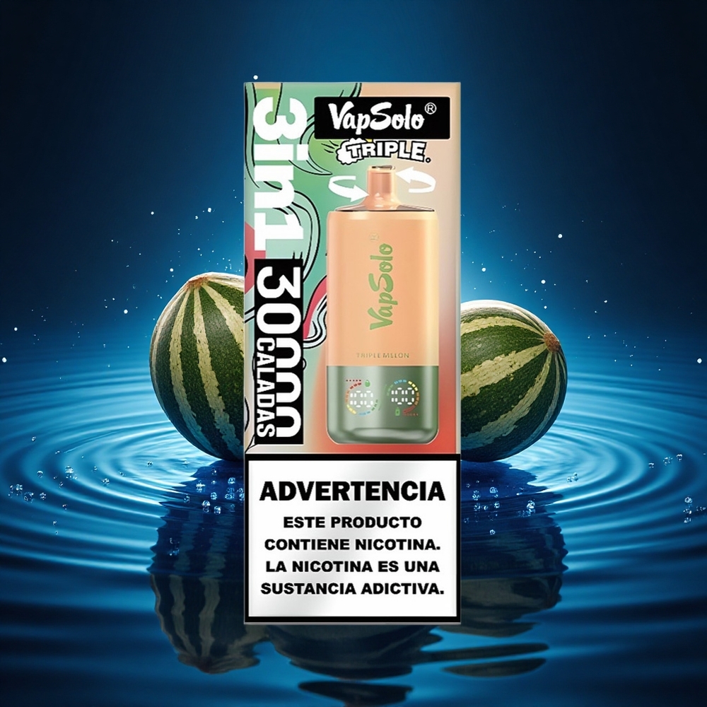 Vapsolo Triple 30000 Puffs Triple Melón 40ml Tipo-C