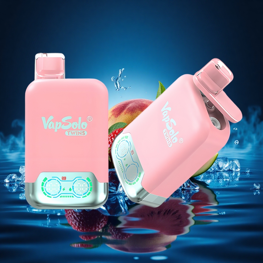 Vapsolo Twins 20000 Puffs Fresa Helado & Mango Melocotón Sandía con 40 ml y Tipo-C