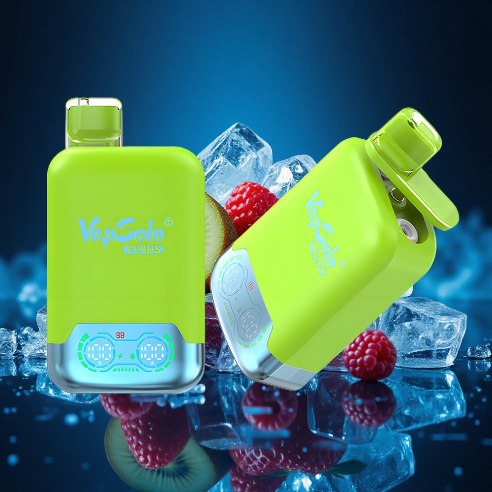 Vapsolo Twins 20000 Puffs Fresa Kiwi & Fresa Frambuesa Cereza Hielo 40ml Tipo-C 20mg/50mg