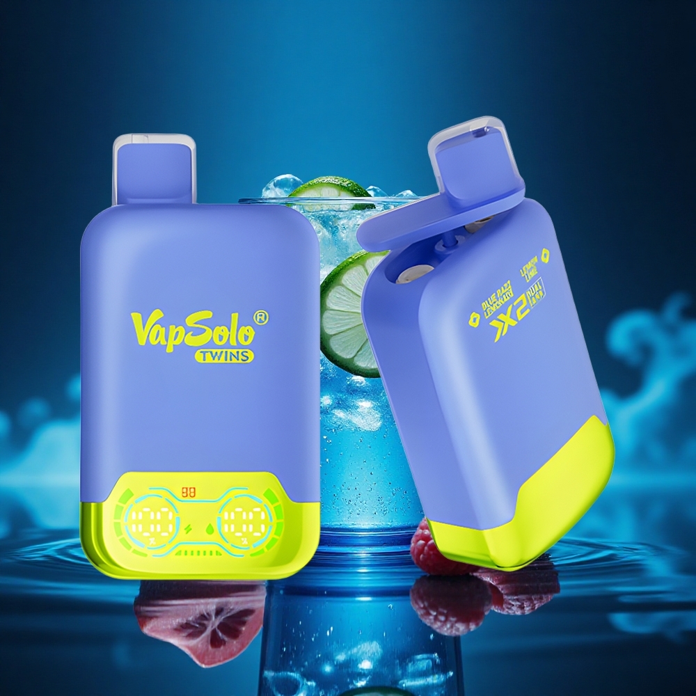 Vapsolo Twins 20000 Puffs Limonada Azul Frambuesa & Lima Limón Tipo-C 40ml Doble Tanque