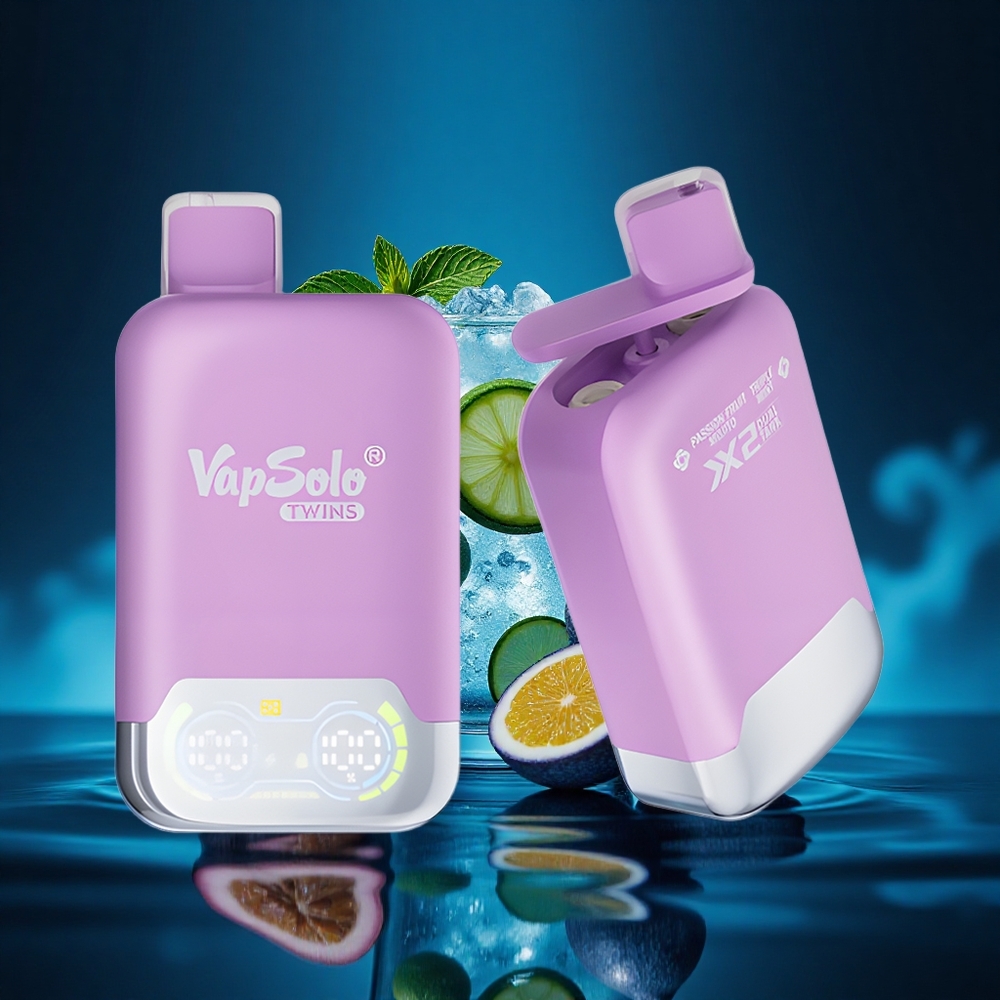 Vapsolo Twins 20000 Puffs Maracuyá Mojito & Triple Menta con 40ml de Líquido y Doble Tanque