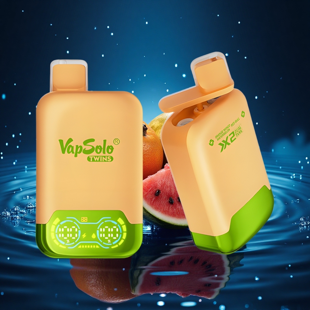 Vapsolo Twins 20000 Puffs Naranja Mango Sandía & Toro Rojo Doble Tanque Tipo-C 40ml