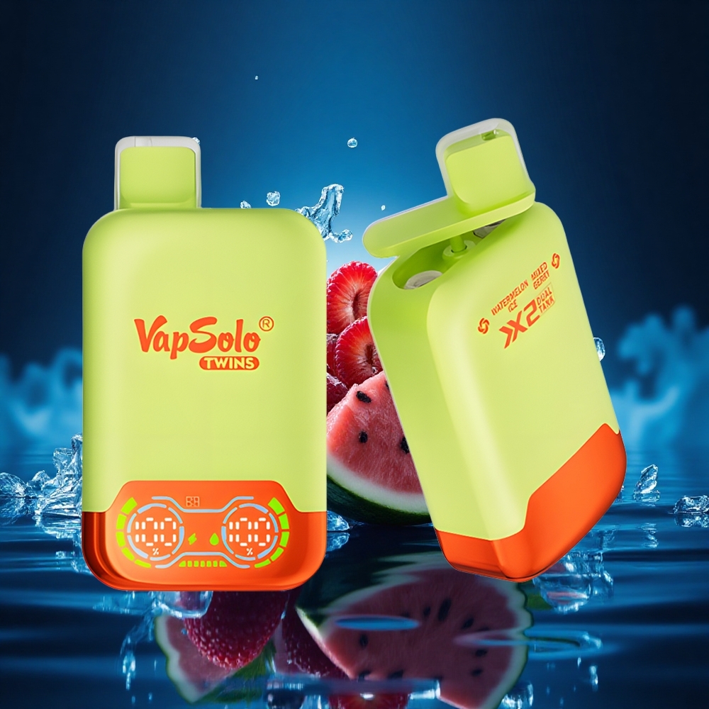 Vapsolo Twins 20000 Puffs Sandía Helada & Frutos Mixtos 40ml Tipo-C Doble