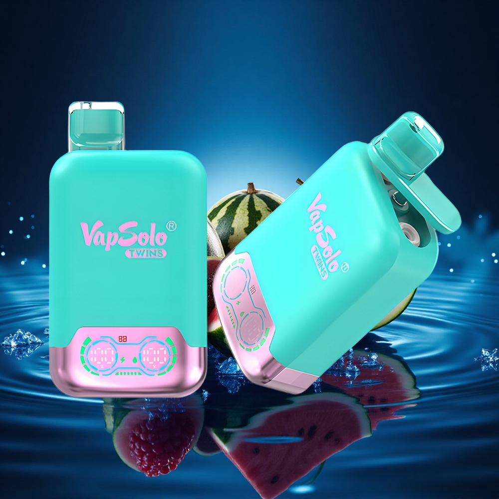 Vapsolo Twins 20000 Puffs Sandía Triple Melón & Frambuesa con 40ml y Doble Tanque