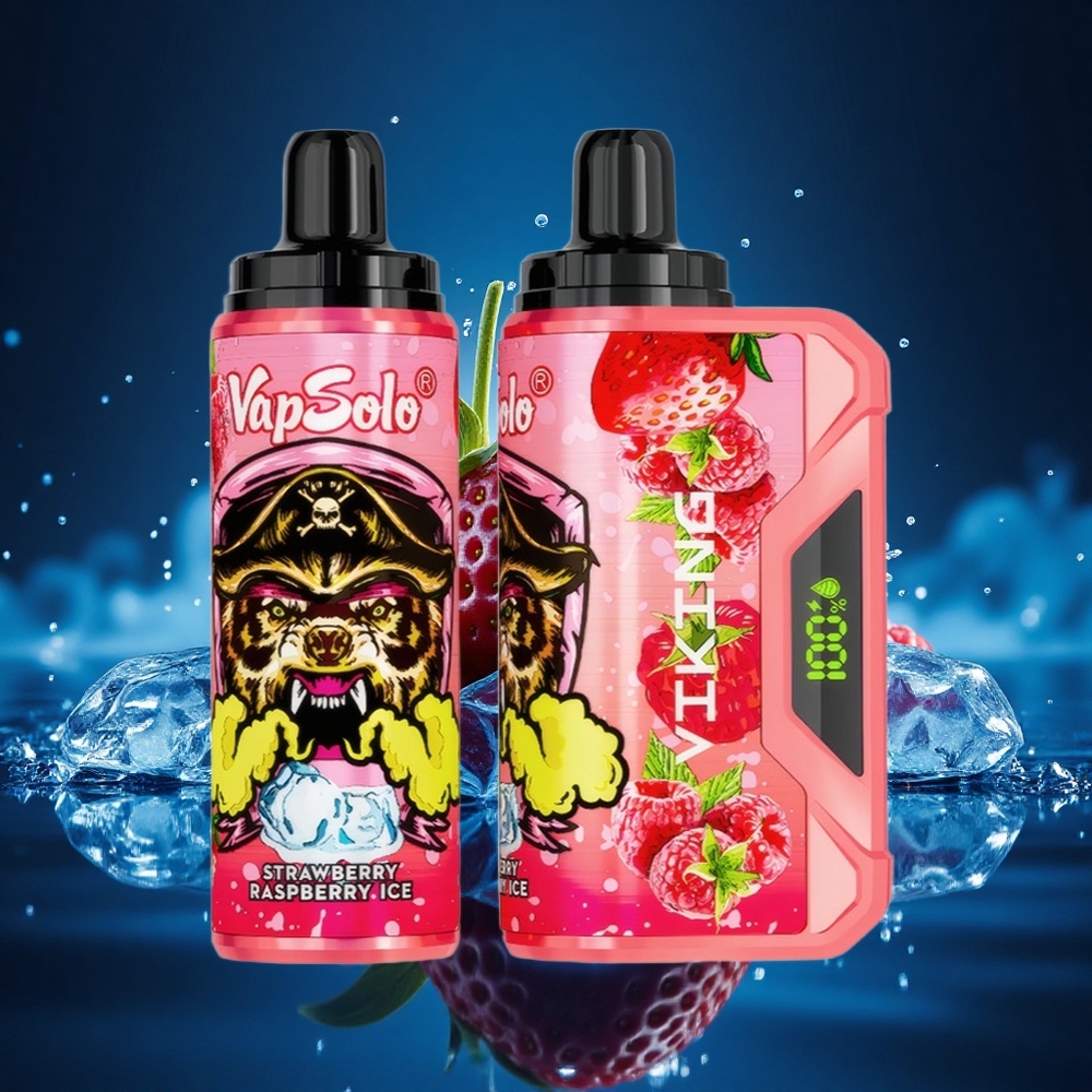 VapSolo VIKING 12000 Puffs Fresa Frambuesa Helado 22ml Tipo-C