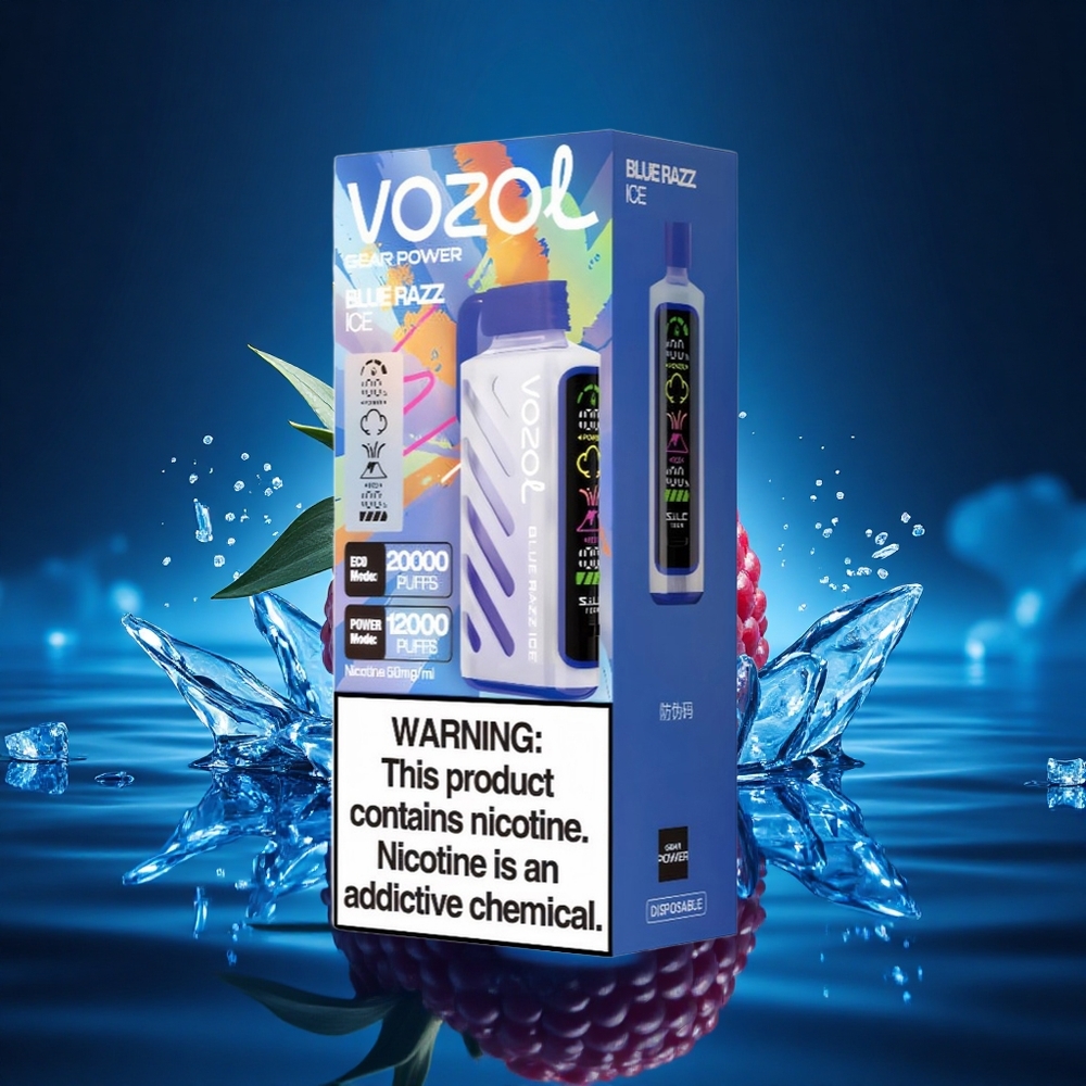 VOZOL Gear Power 20000 Puffs Azul Frambuesa Hielo con Dual Mesh y 20mL