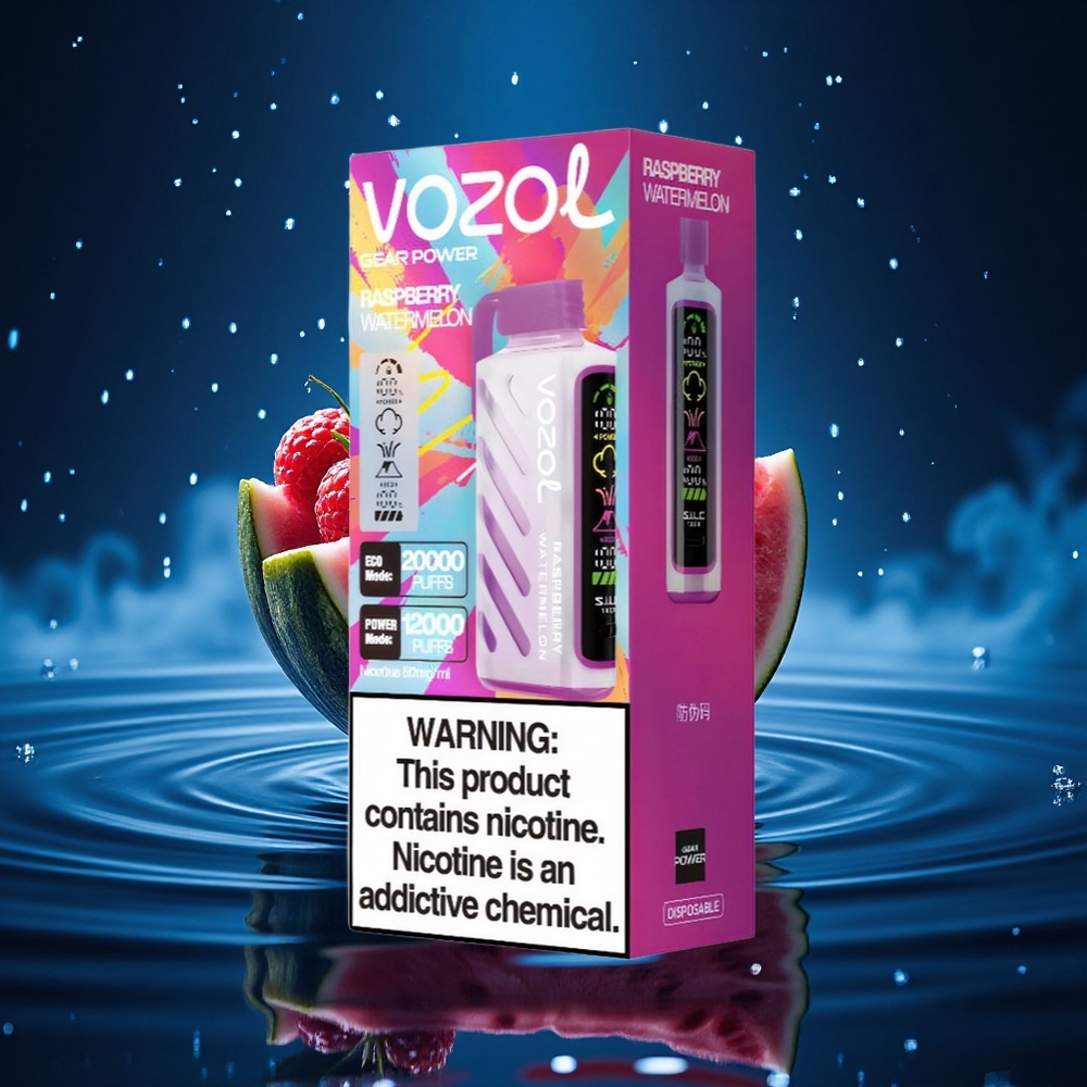 VOZOL Gear Power 20000 Puffs Frambuesa Sandía con Dual Mesh y 20mL