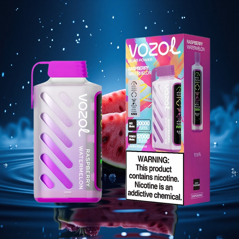 VOZOL Gear Power 20000 Puffs Frambuesa Sandía con Dual Mesh y 20mL
