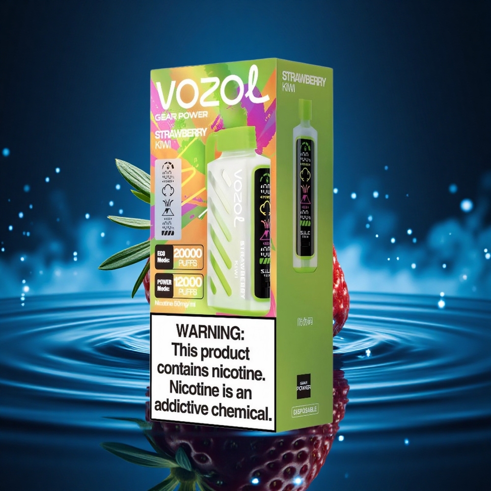 VOZOL Gear Power 20000 Puffs Fresa Kiwi Dual Pantalla 20mL 5%