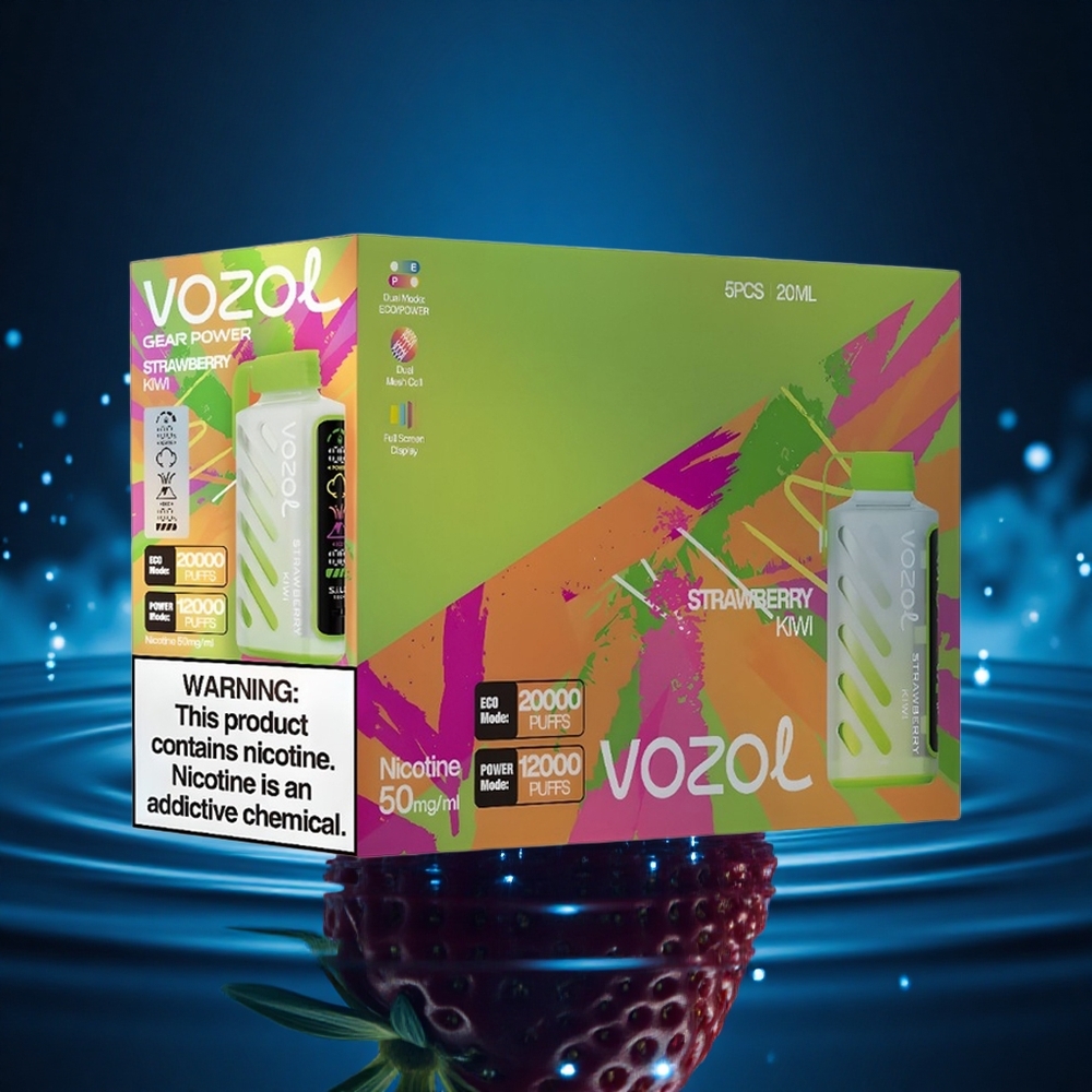 VOZOL Gear Power 20000 Puffs Fresa Kiwi Dual Pantalla 20mL 5%