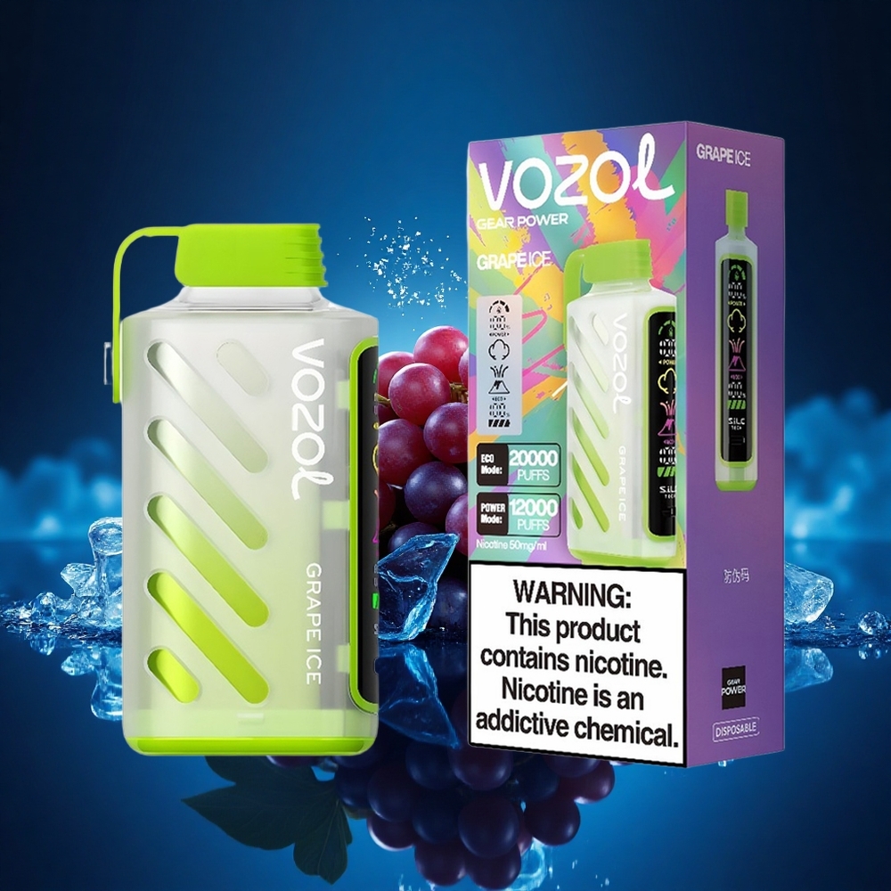 VOZOL Gear Power 20000 Puffs Hielo de Uva con Doble Malla y 20mL