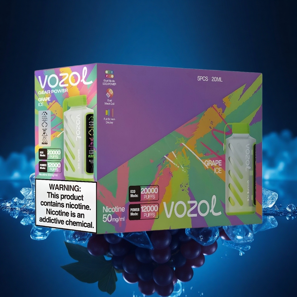 VOZOL Gear Power 20000 Puffs Hielo de Uva con Doble Malla y 20mL