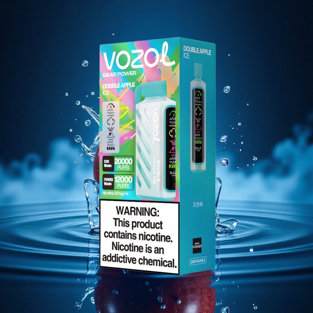 VOZOL Gear Power 20000 Puffs Manzana Doble Hielo con Dual Mesh y 20mL