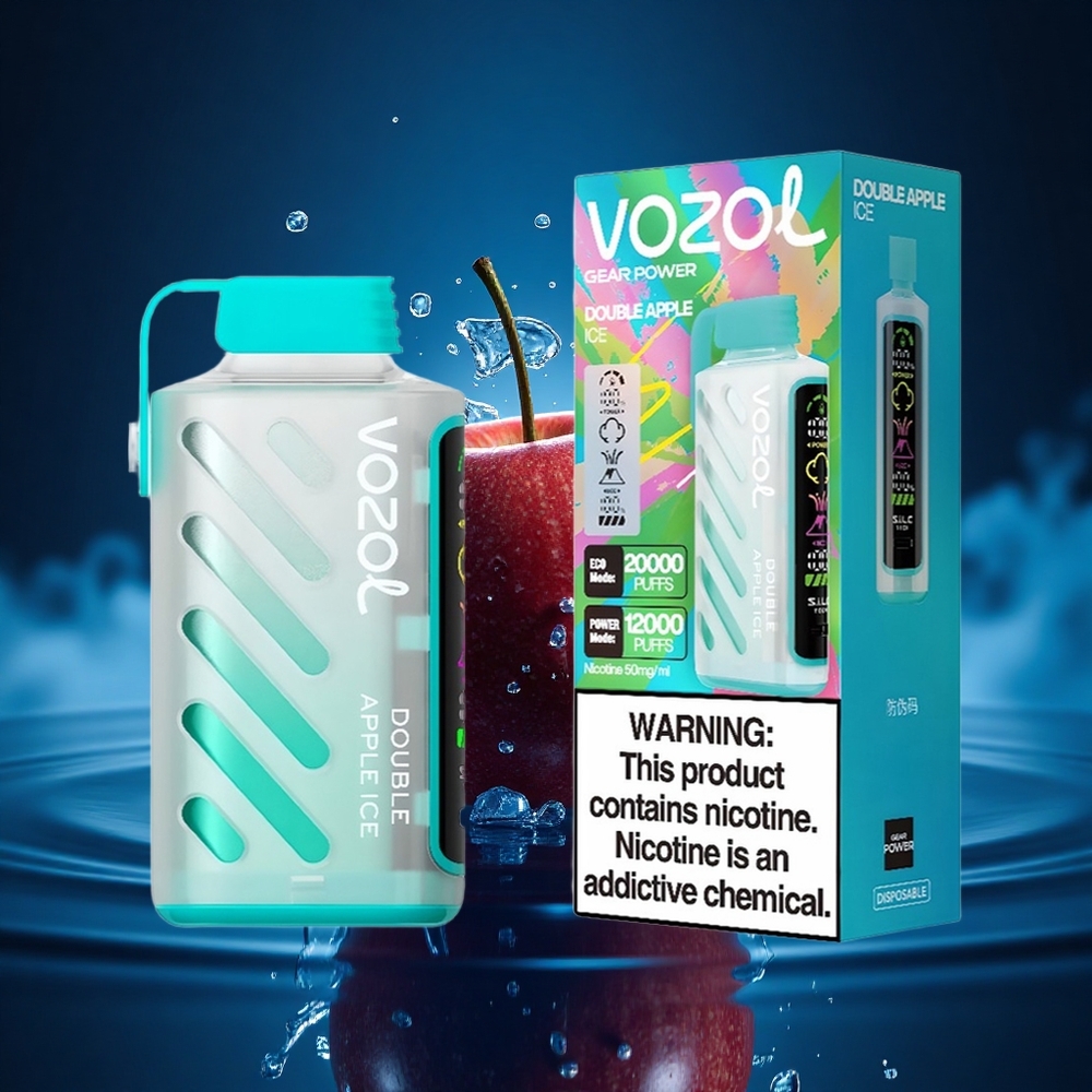 VOZOL Gear Power 20000 Puffs Manzana Doble Hielo con Dual Mesh y 20mL