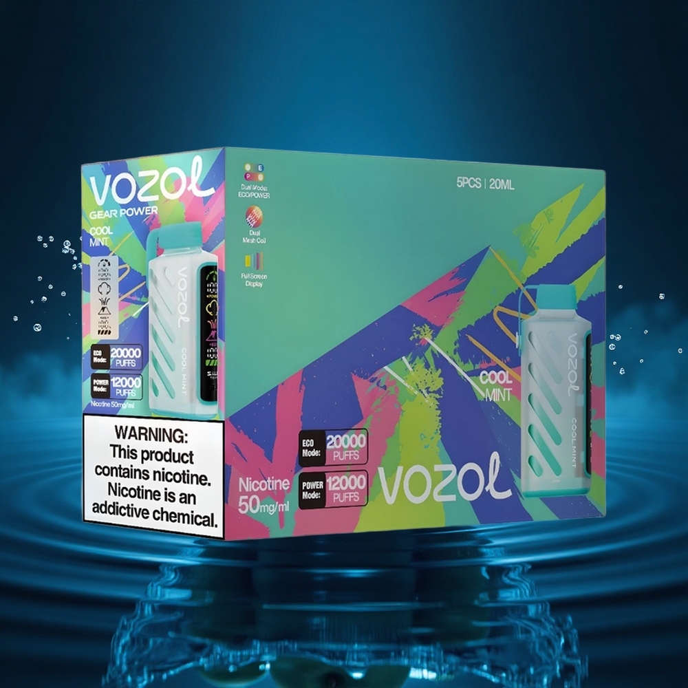 VOZOL Gear Power 20000 Puffs Menta Fresca con Dual Mesh y 20mL