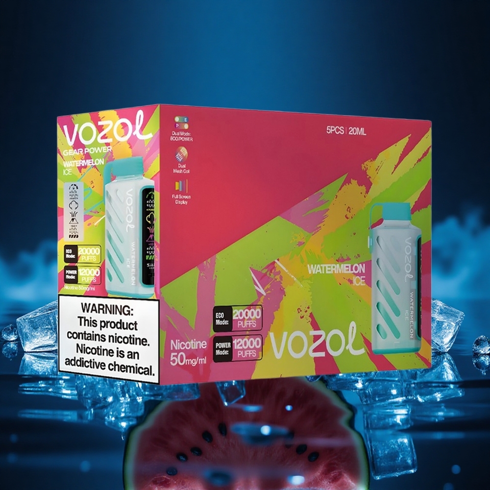 VOZOL Gear Power 20000 Puffs Sandía Hielo con Dual Mesh y 20mL