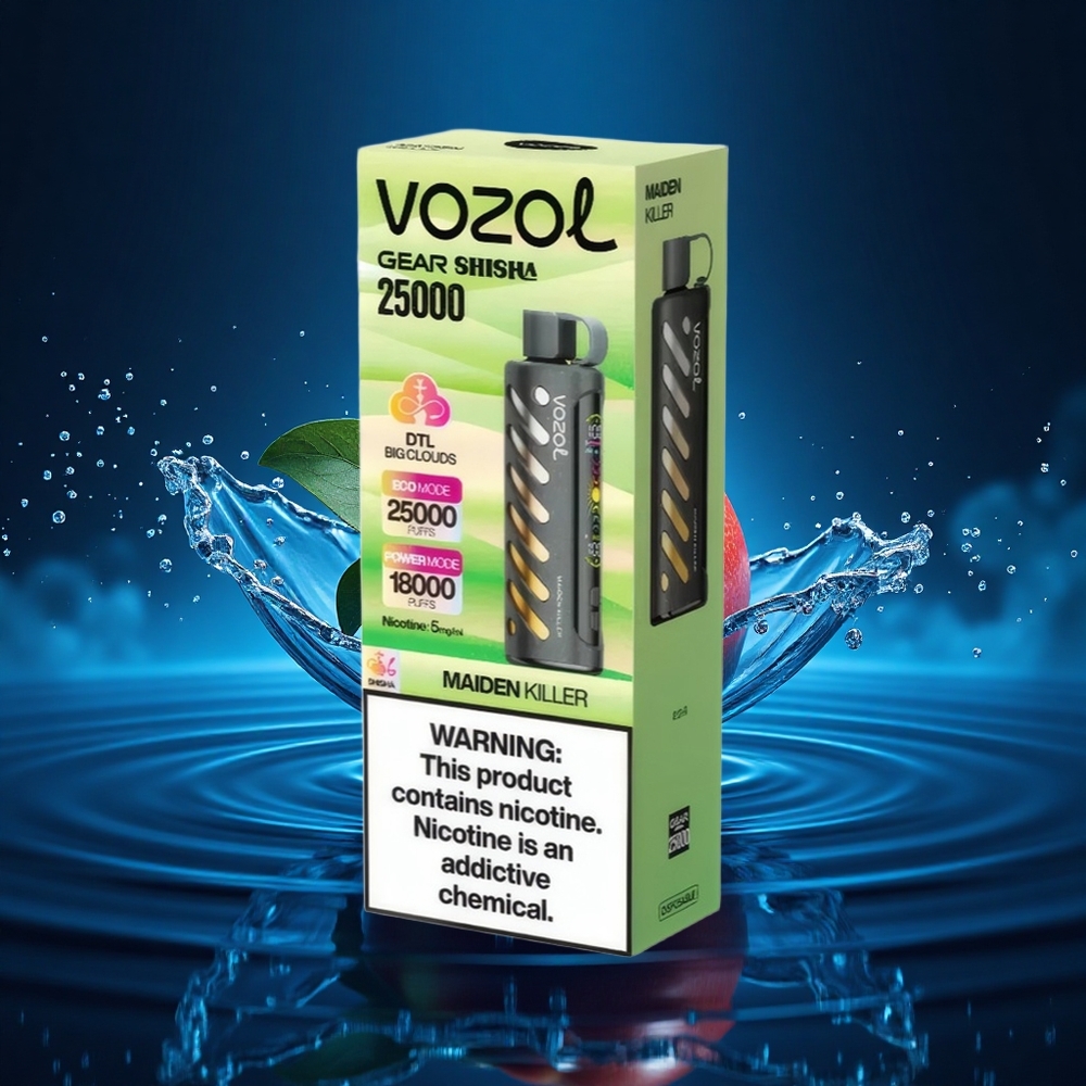 VOZOL Gear Shisha 25000 Puffs Asesino de Doncellas: 30 Sabores Deliciosos y Doble Malla