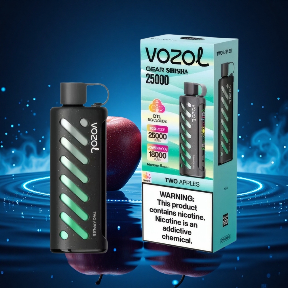 VOZOL Gear Shisha 25000 Puffs Dos Manzanas con Dual Mesh y 5mg/ml