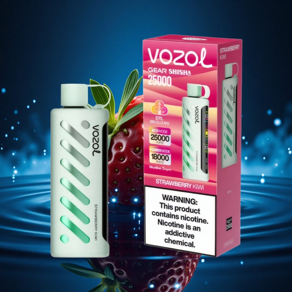 VOZOL Gear Shisha 25000 Puffs Fresa Kiwi Dual Mesh Tech Deliciosa