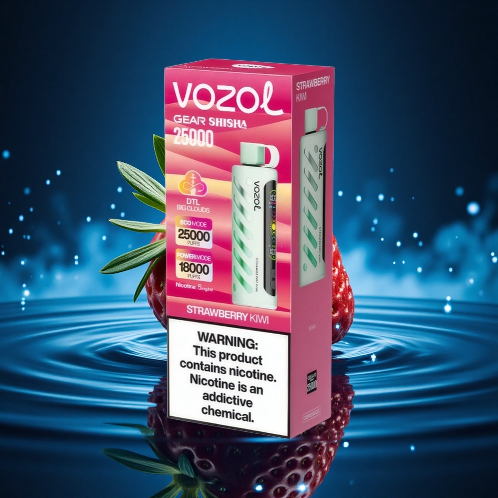 VOZOL Gear Shisha 25000 Puffs Fresa Kiwi Dual Mesh Tech Deliciosa