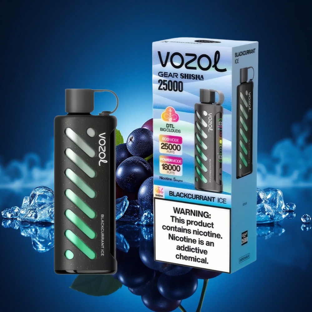 VOZOL Gear Shisha 25000 Puffs Helado de Grosella Negra con Doble Malla y 5mg