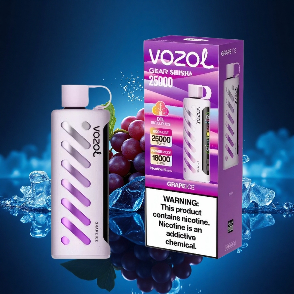 VOZOL Gear Shisha 25000 Puffs Helado de Uva con Doble Malla y 5mg