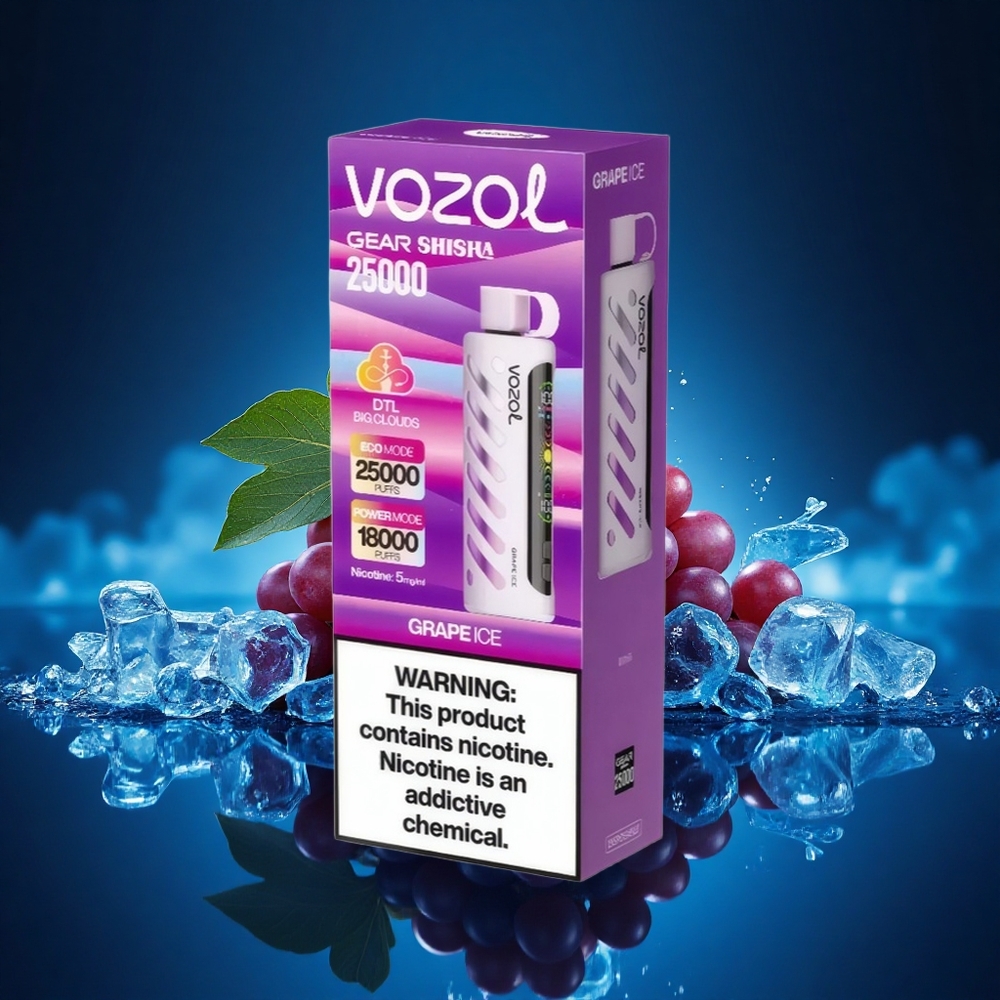 VOZOL Gear Shisha 25000 Puffs Helado de Uva con Doble Malla y 5mg