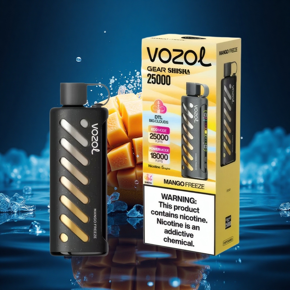VOZOL Gear Shisha 25000 Puffs Mango Freeze con 30 Sabores y Dual Mesh