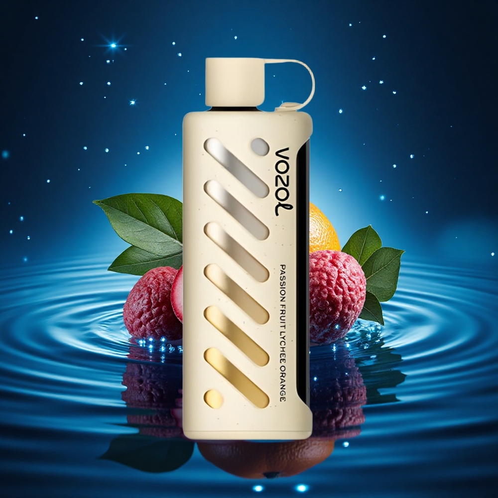 VOZOL Gear Shisha 25000 Puffs Maracuyá Lichi Naranja con Tecnología S.i.L.C y Doble Malla