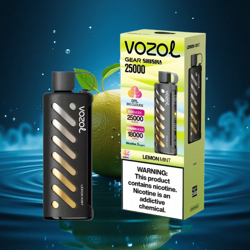 VOZOL Gear Shisha 25000 Puffs Menta Limón Dual Chip 5mg