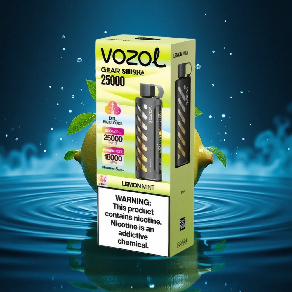 VOZOL Gear Shisha 25000 Puffs Menta Limón Dual Chip 5mg