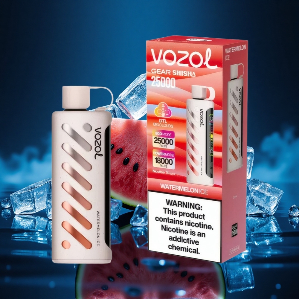 VOZOL Gear Shisha 25000 Puffs Sandía Hielo con Sabor Dual y 5mg/ml