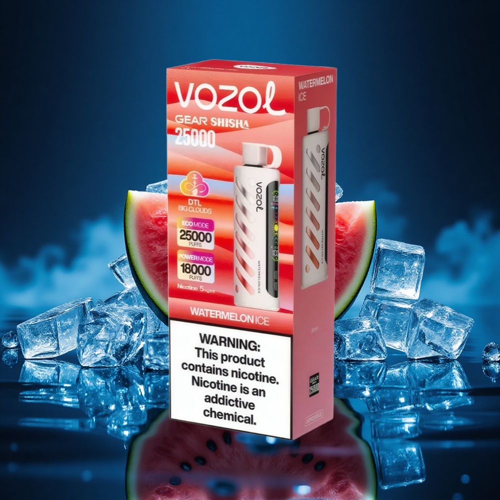 VOZOL Gear Shisha 25000 Puffs Sandía Hielo con Sabor Dual y 5mg/ml
