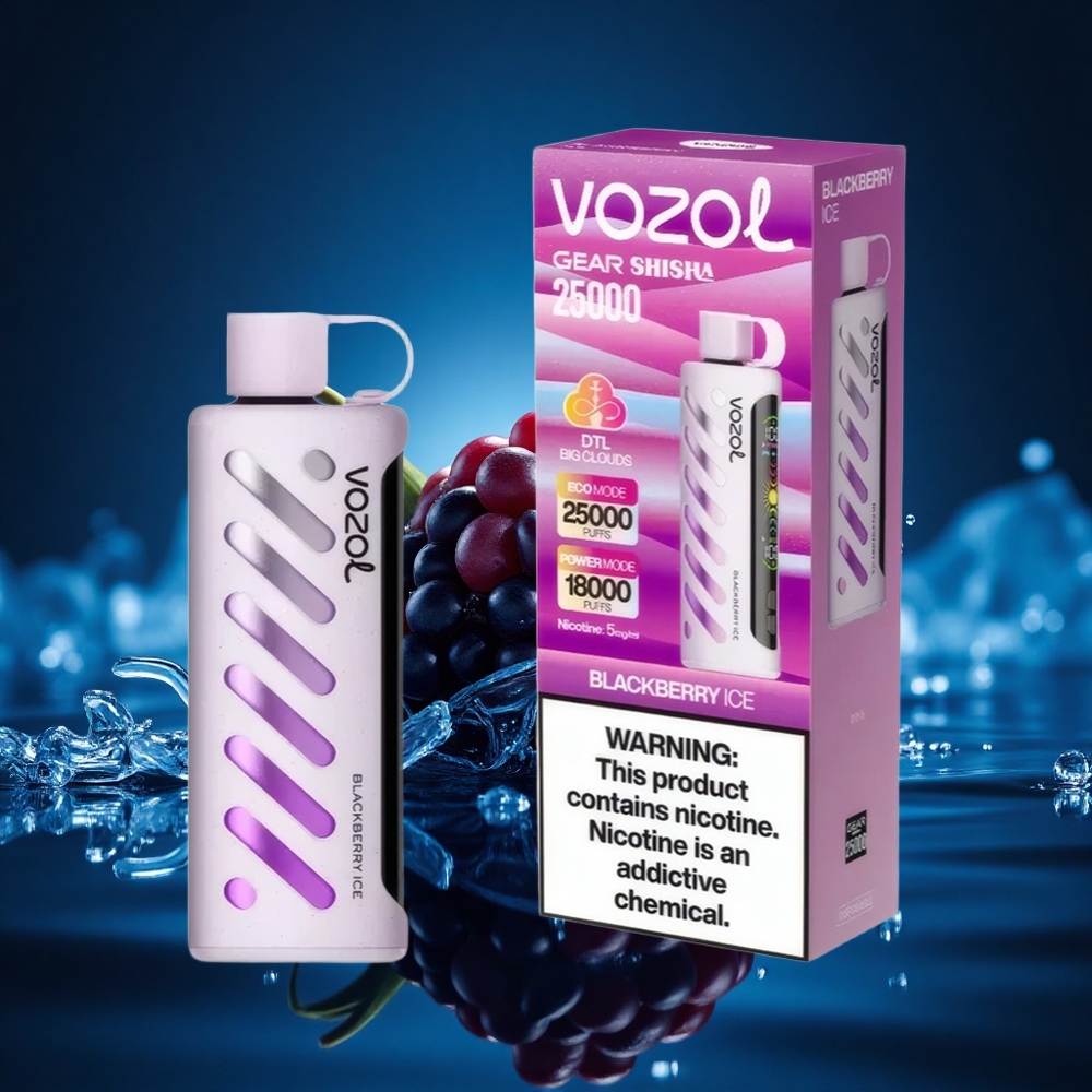 VOZOL Gear Shisha 25000 Puffs Zarzamora Helada Dual Mesh 5mg