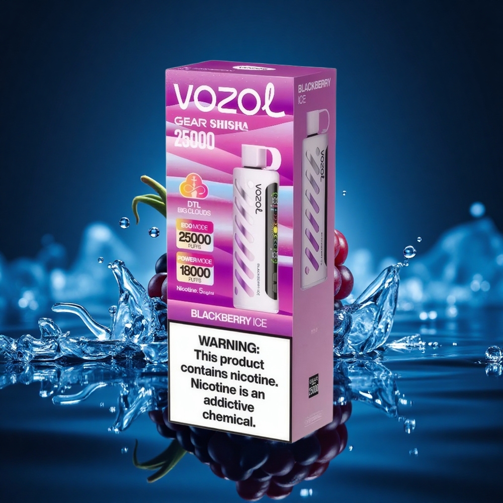 VOZOL Gear Shisha 25000 Puffs Zarzamora Helada Dual Mesh 5mg