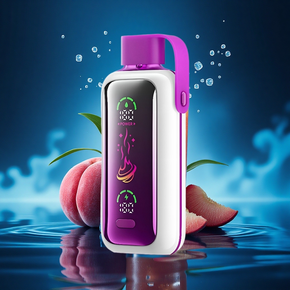 VOZOL Star 20000 Puffs Zumo de Melocotón Helado con Pantalla HD 2.2 y Doble Malla