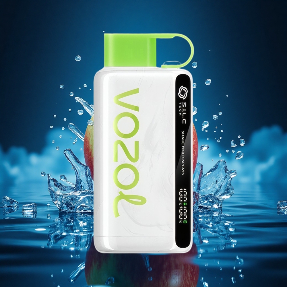 VOZOL STAR 9000/12000 Puffs Manzana Ácida Helada con Carga Rápida 30% y Protección de Boquilla