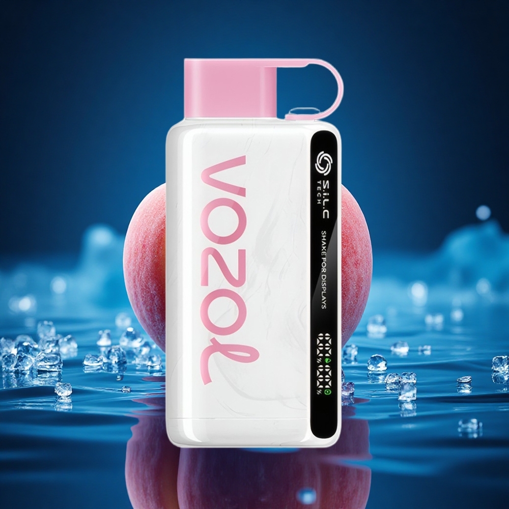 VOZOL STAR 9000/12000 Puffs Melocotón Hielo Reciclado con Carga Rápida
